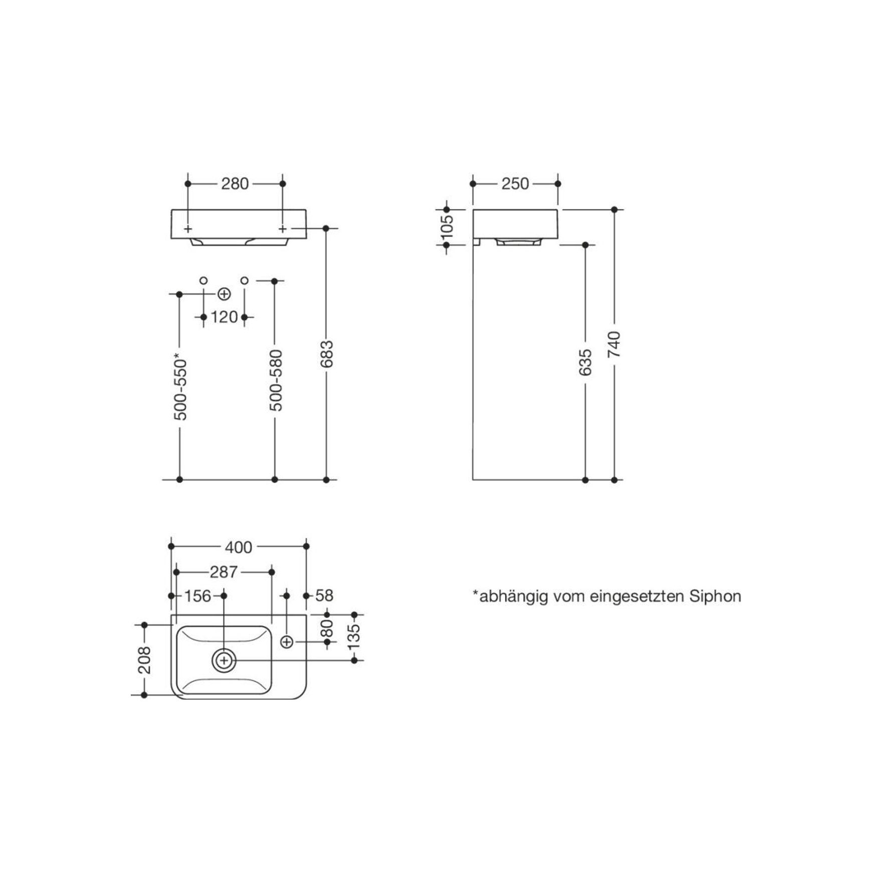 Compact Wash Basin dimensions