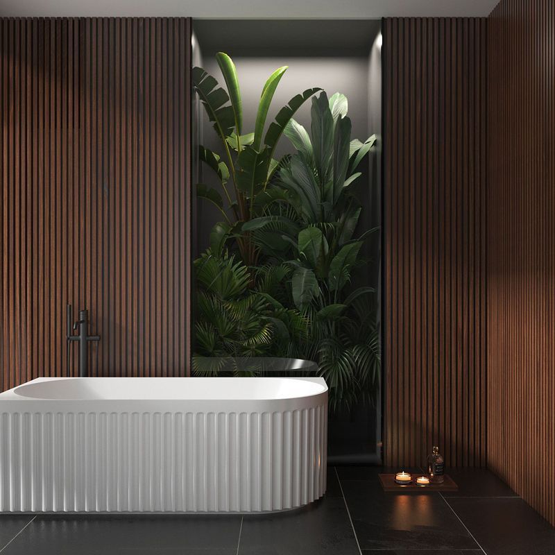 Left Corner Fluted Bathtub 1500mm