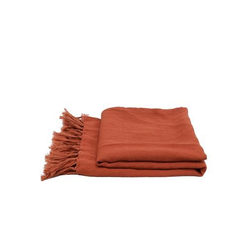 Tully Linen Throw - Baked Clay