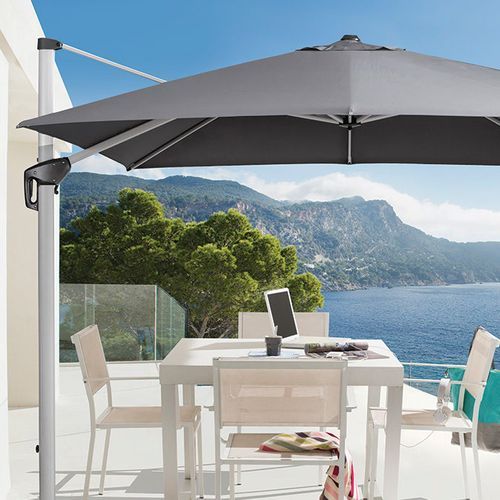 Aspen Cantilever Umbrella in Charcoal Grey