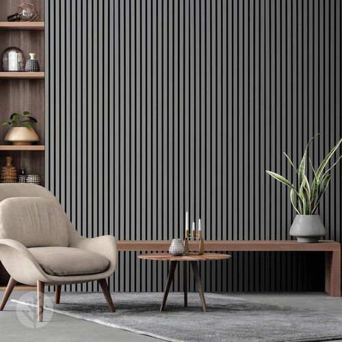 Dusty Grey Colour Acoustic Slat Wall Panels