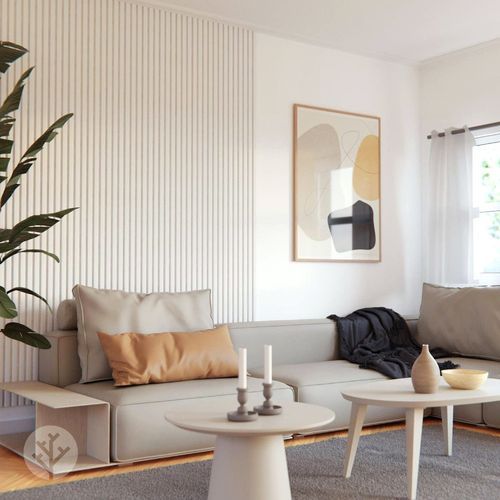 Snow White Colour Acoustic Slat Wall Panels