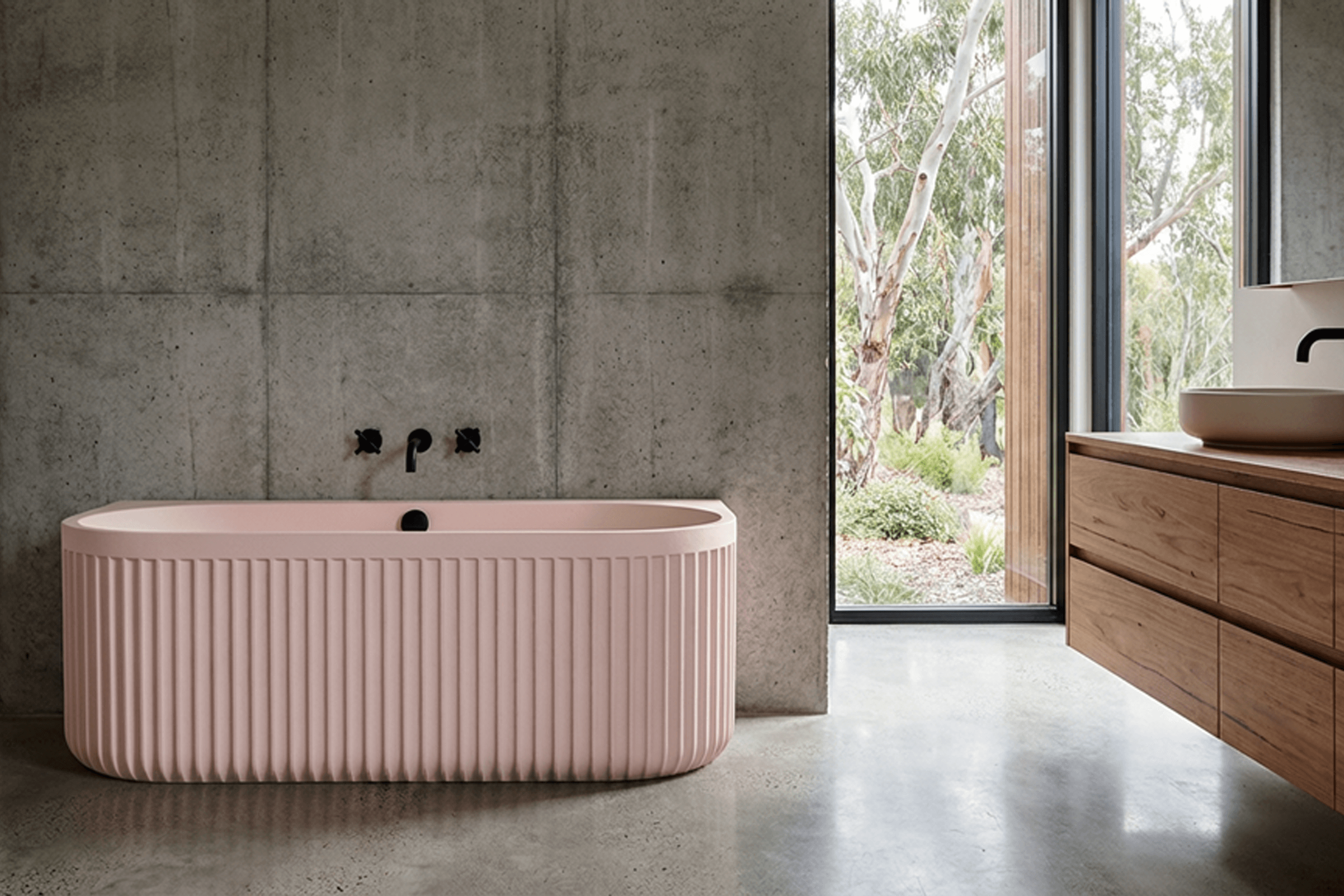 DORIA Back-to-Wall Bath with Faucet