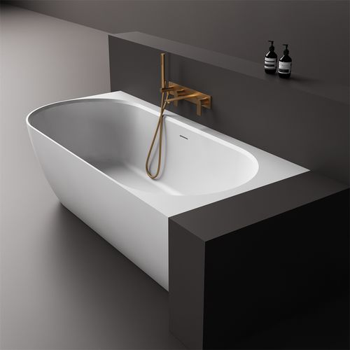 Justina Back-to-Corner Stone Baths - 1750mm