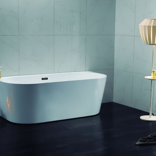 Unika Round Back To Wall W/Overflow Gloss Bath Tub