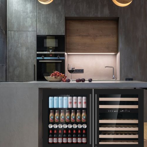 1200mm Wide Under Bench Wine Fridge and Bar - 3 Zones