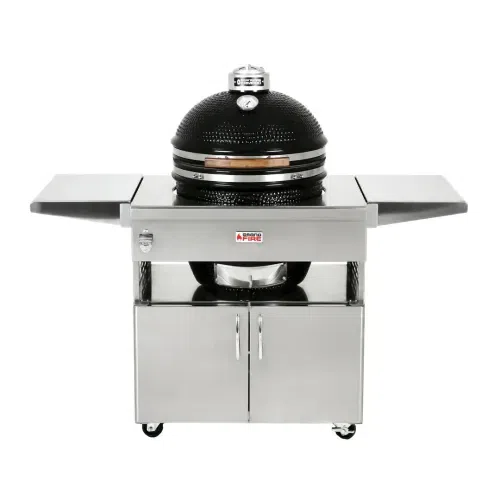 Grandfire Kamado - Integrated with SS Cart Grill