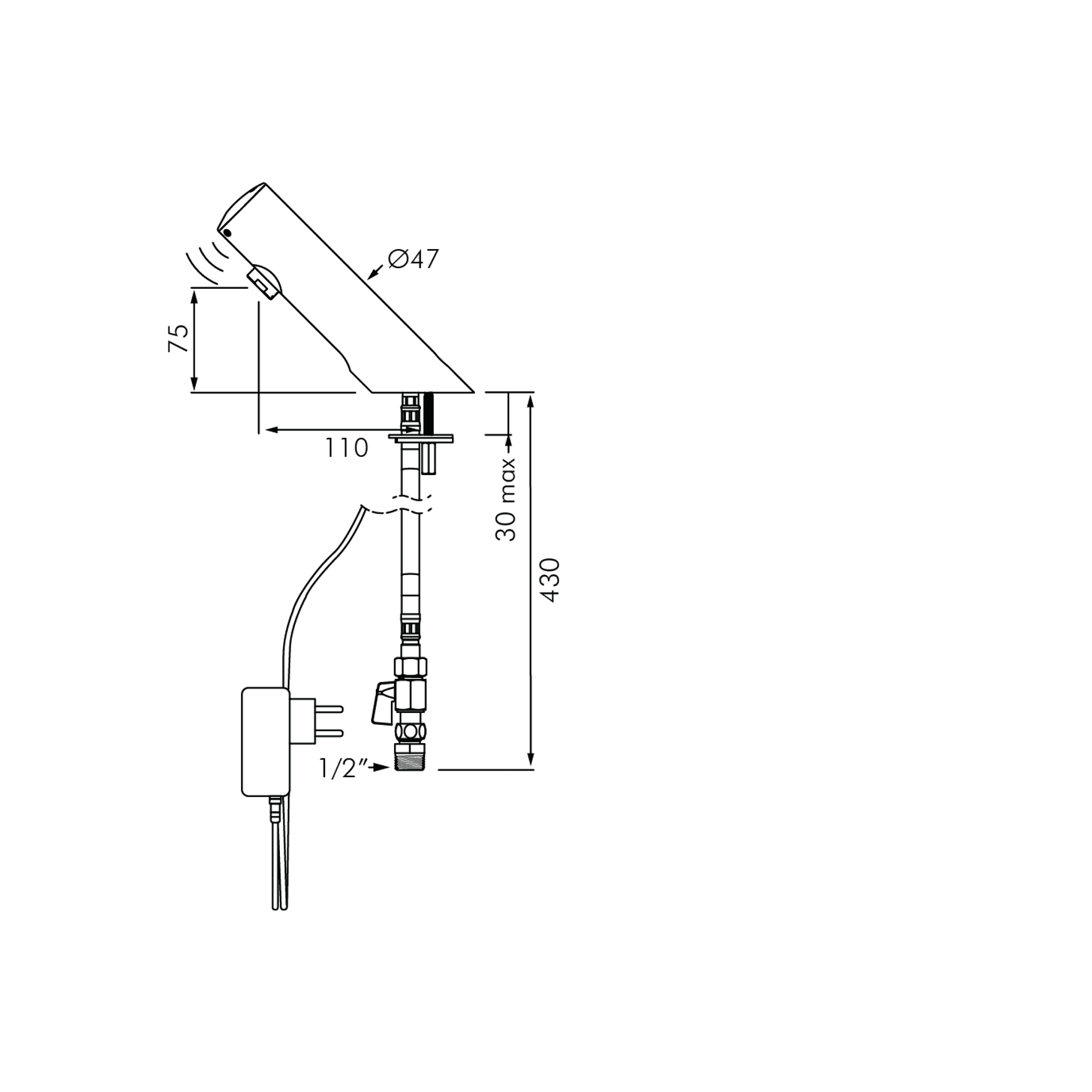 DELABIE Tempomatic 4 battery 6V basin tap - Lead free*