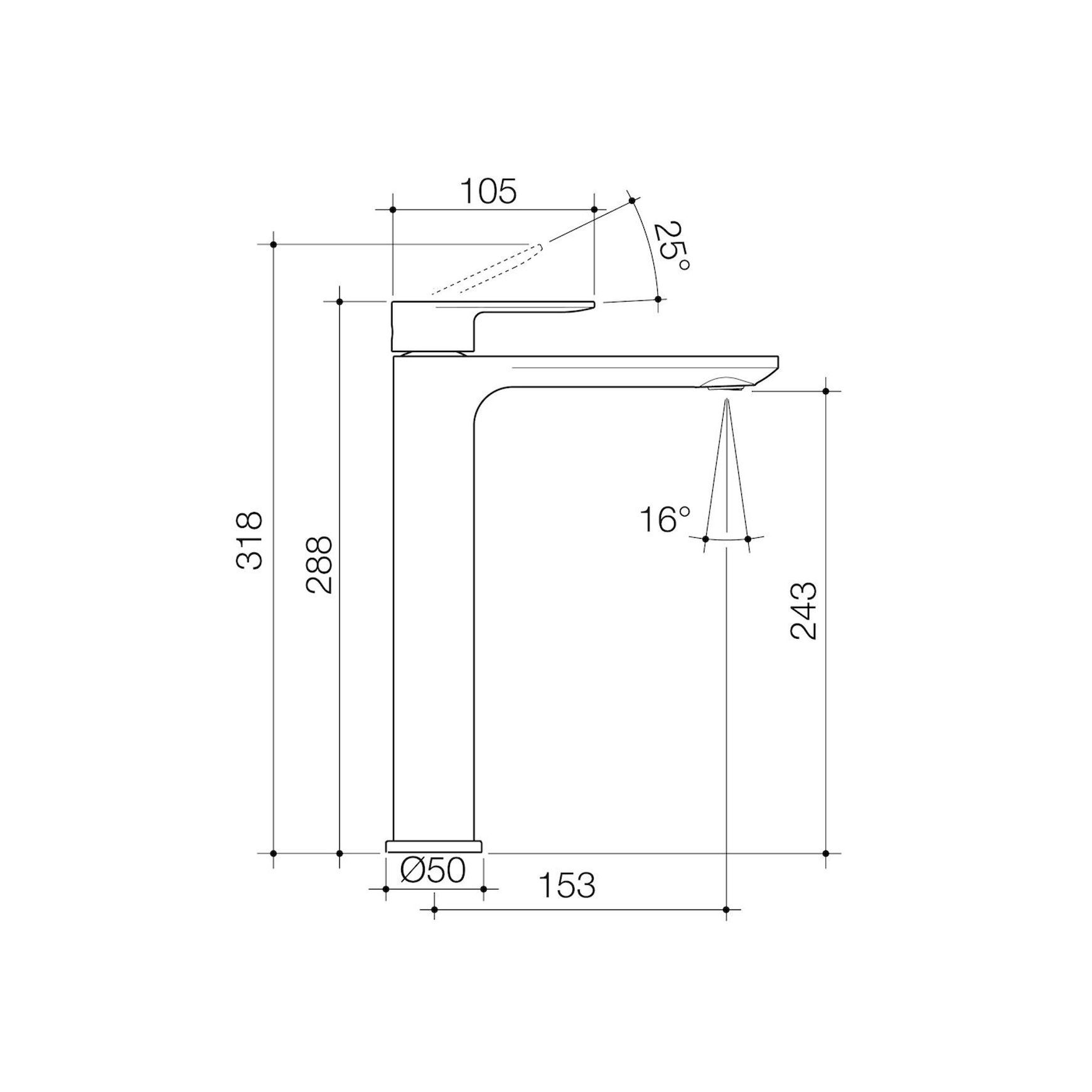 Urbane II Tower Basin Mixer - Lead Free