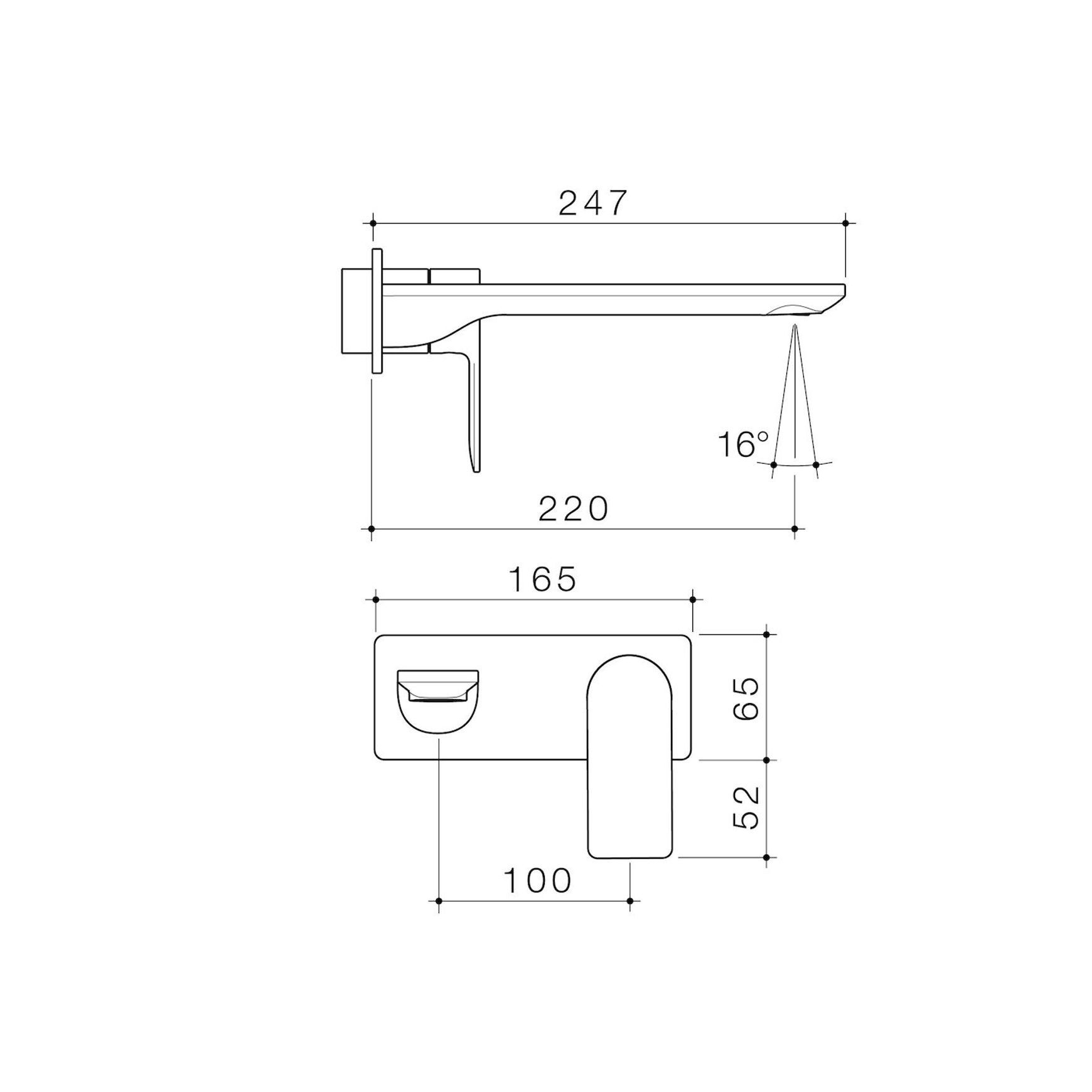 Urbane II Basin/Bath Trim Kit 220mm Rectangular Cover