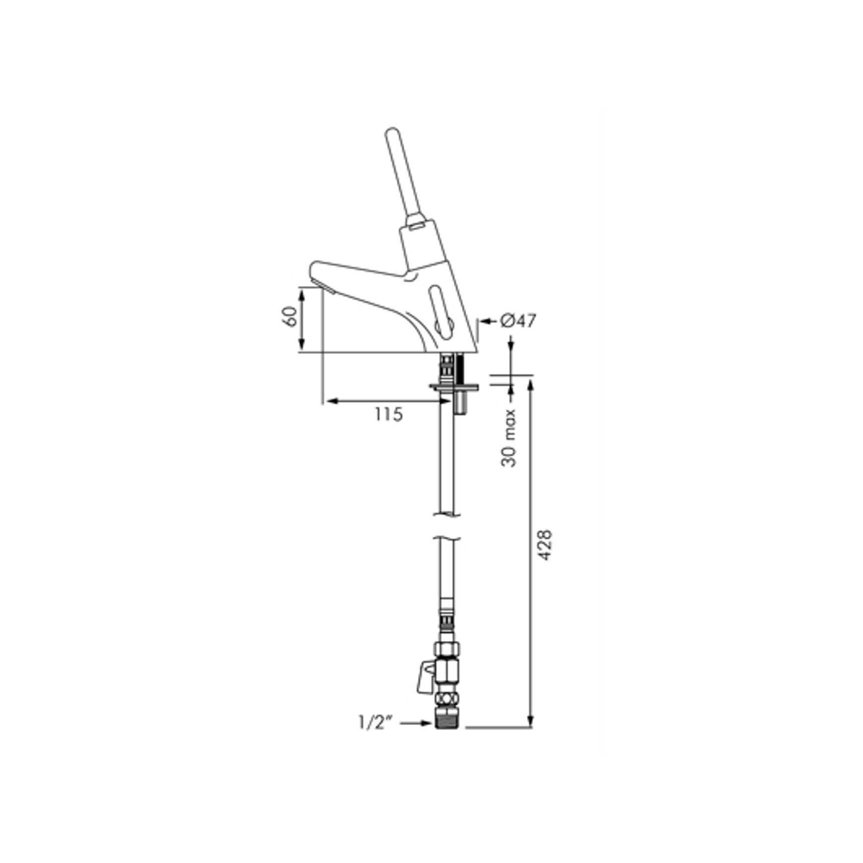 Delabie Tempomix 2 Time Flow Basin Mixer Lever Operated