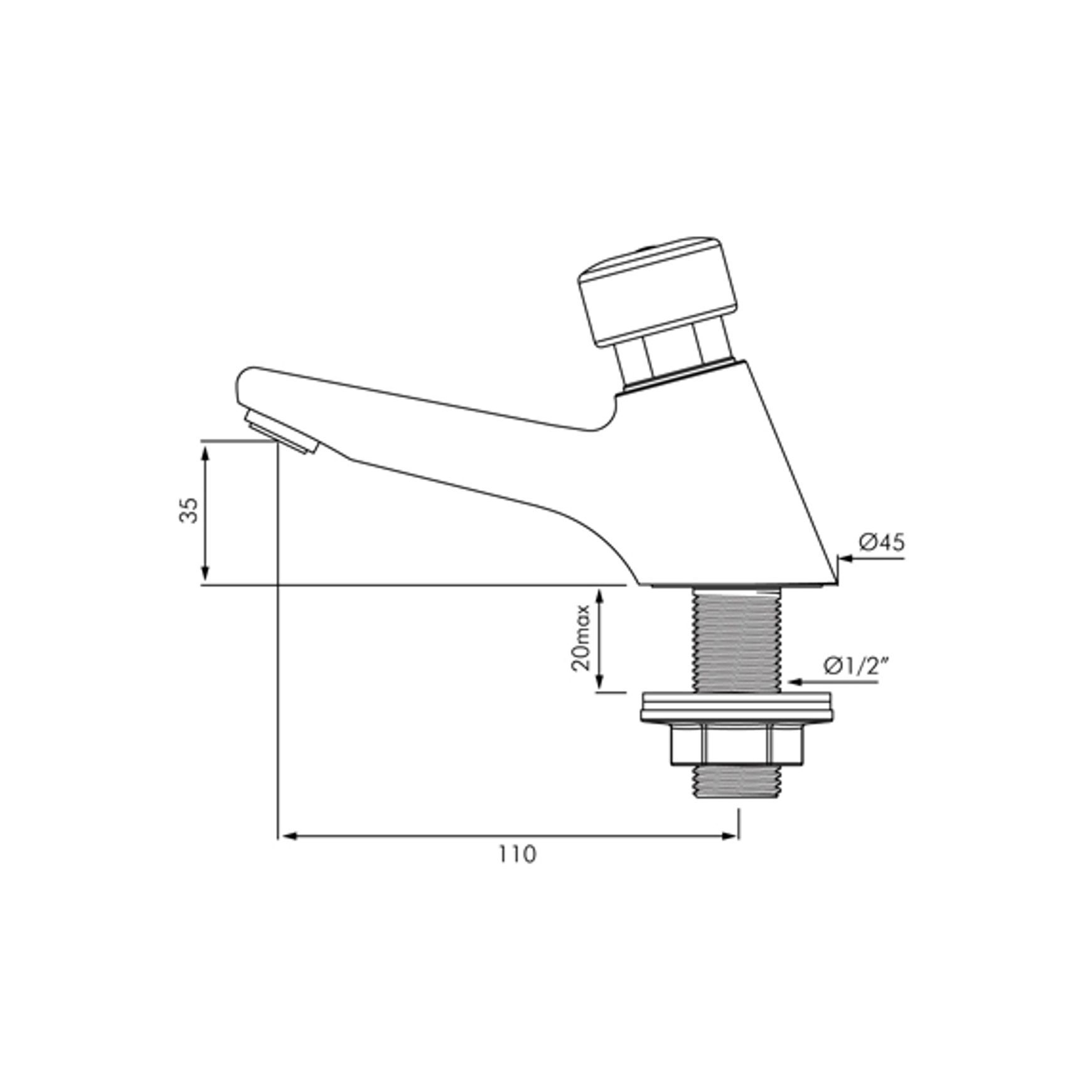 Delabie Tempostop Time Flow Basin Tap