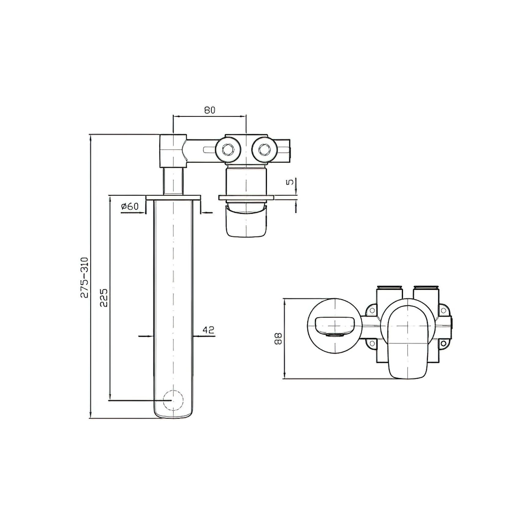 Brim Wall Spout 225MM