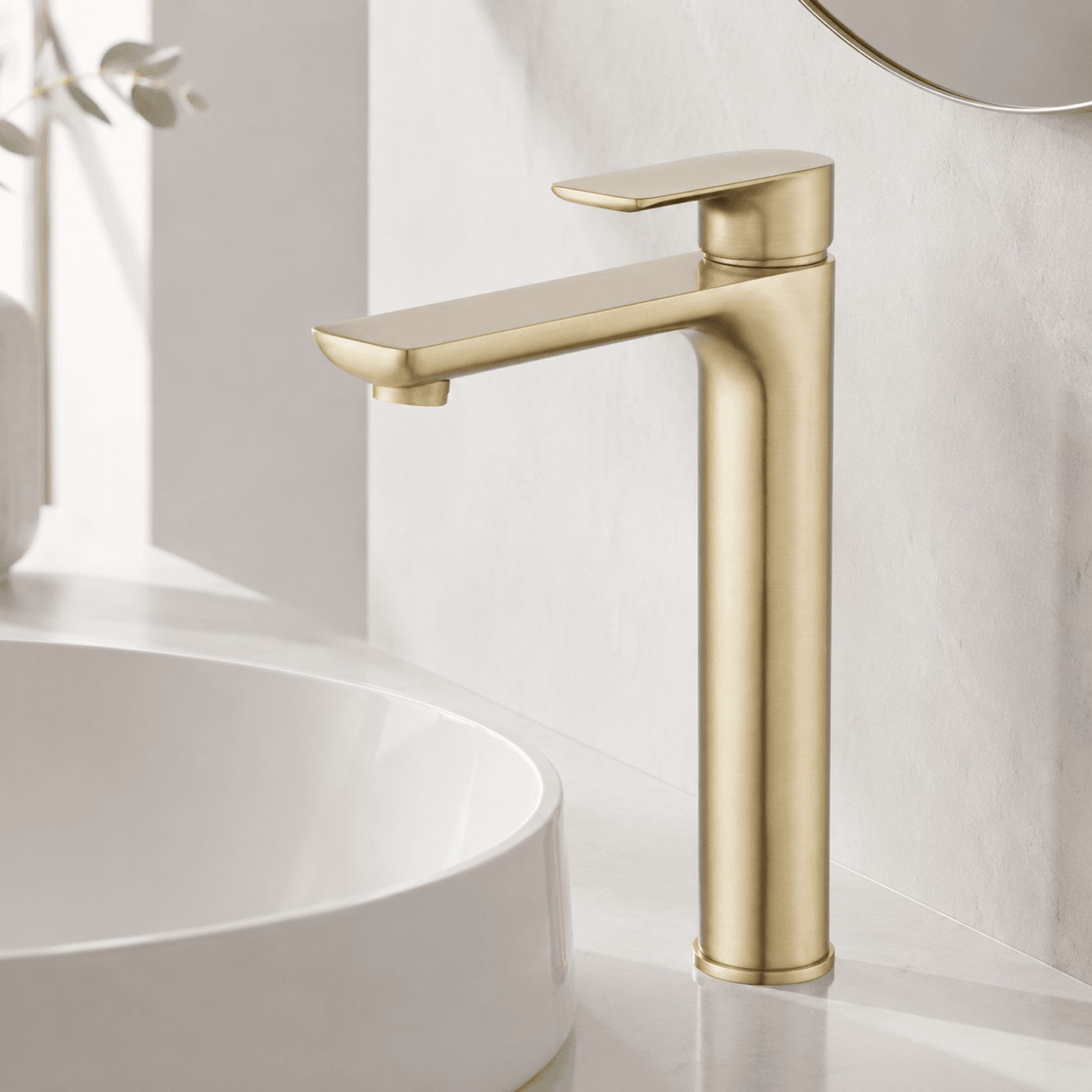 Vog Tall Basin Mixer Light Brushed Brass