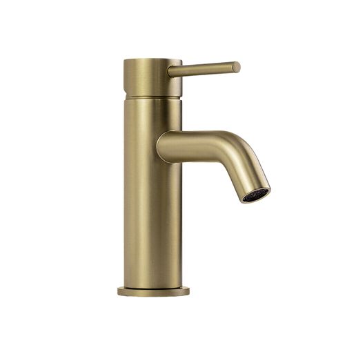 Mira Brushed Brass Gold Short Basin Mixer