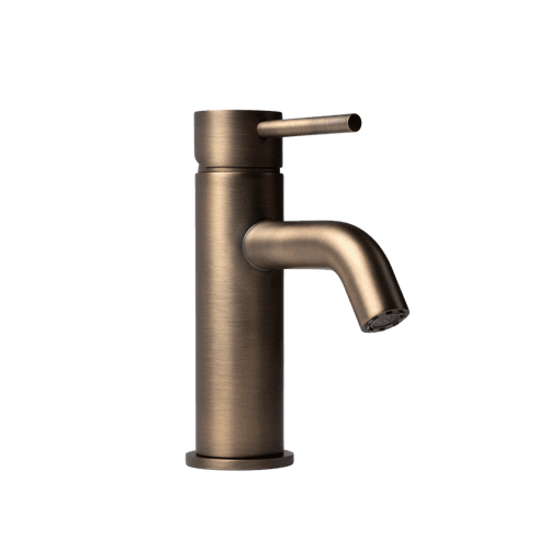 Mira Brushed Vintage Antique Brass Short Basin Mixer