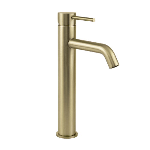 Mira Brushed Brass Gold Tall Basin Mixer