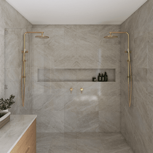 Mira Brushed Brass Gold Wall Mixer
