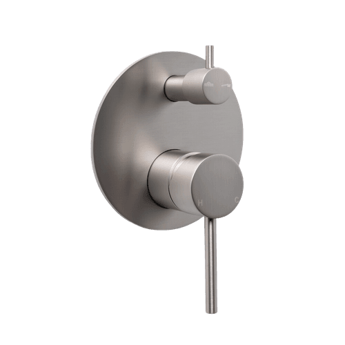 Mira Brushed Nickel Wall Mixer Divertor Plate