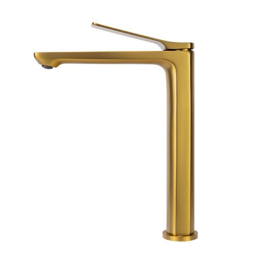 Rushy Tall Basin Mixer Brushed Brass