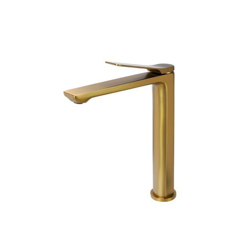 Rushy Tall Basin Mixer Brushed Brass
