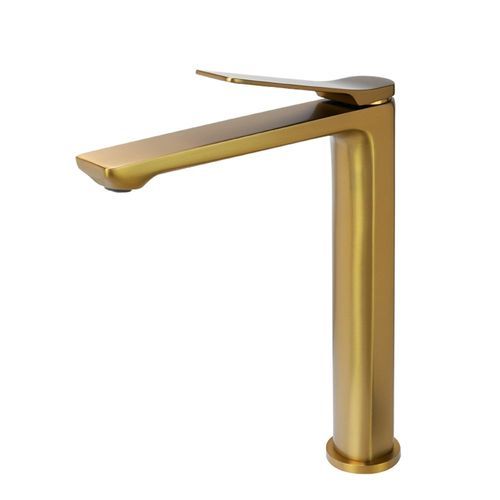 Rushy Tall Basin Mixer Brushed Brass