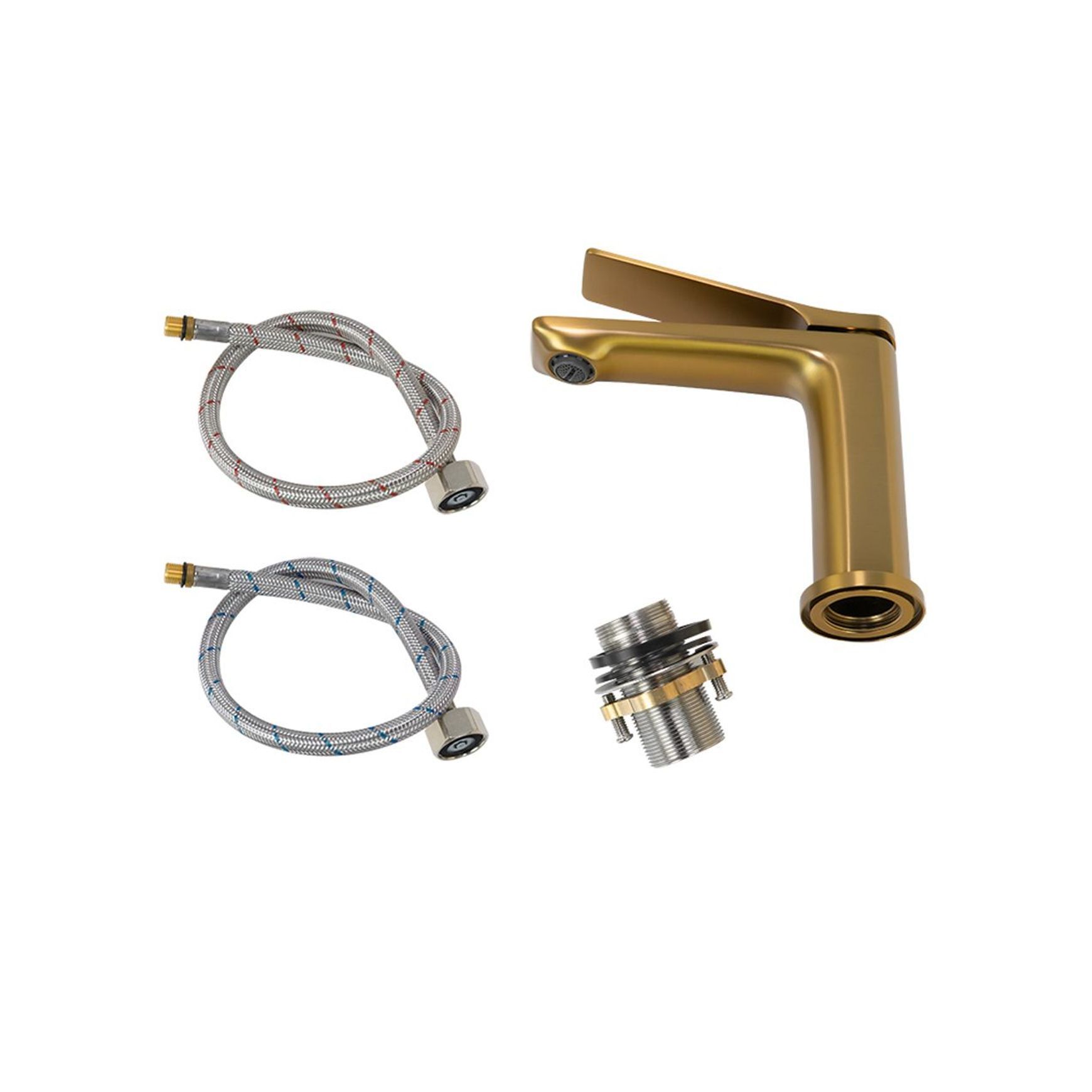 Rushy Basin Mixer Brushed Brass