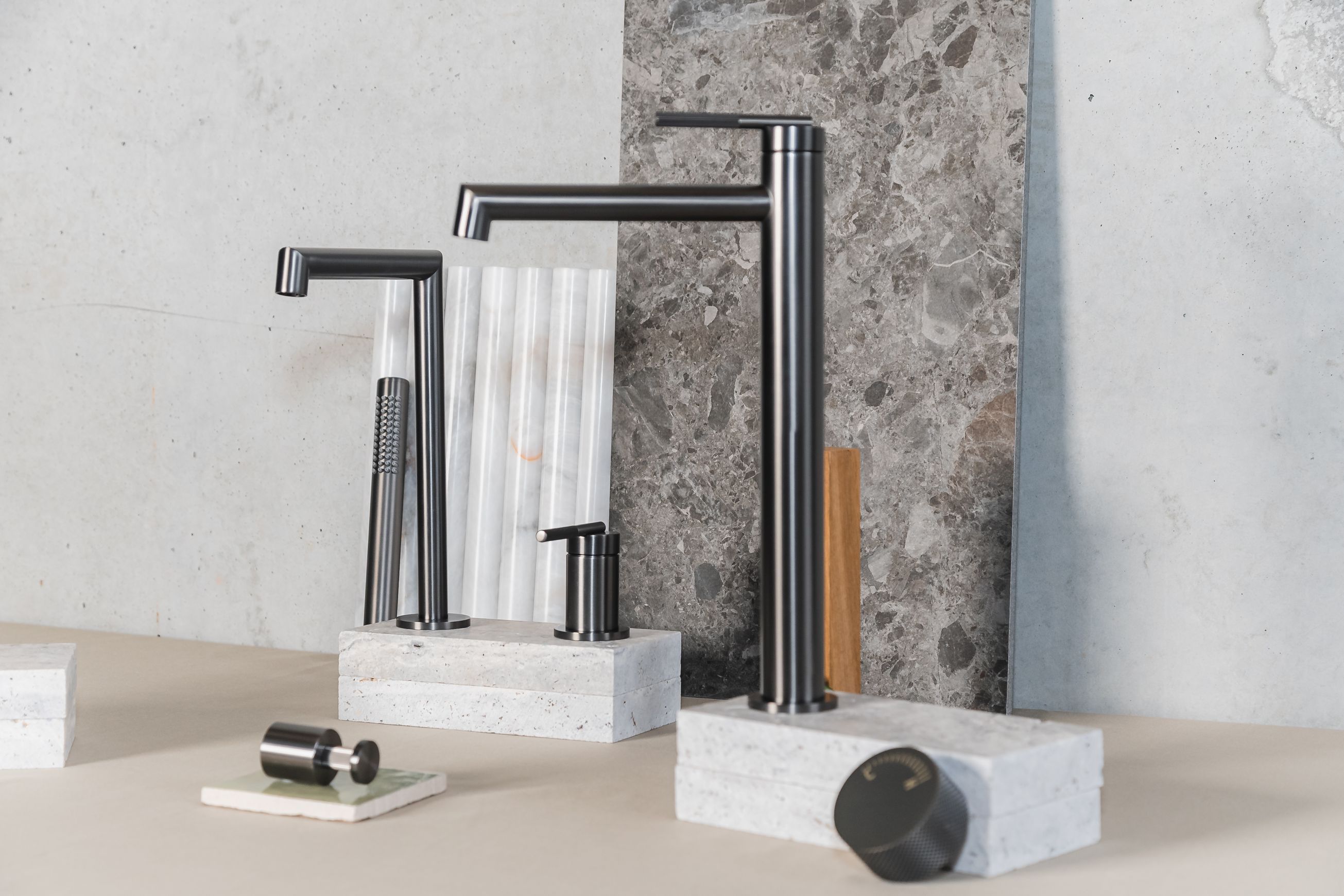 Caddence Tall Basin Mixer Gun Metal Grey
