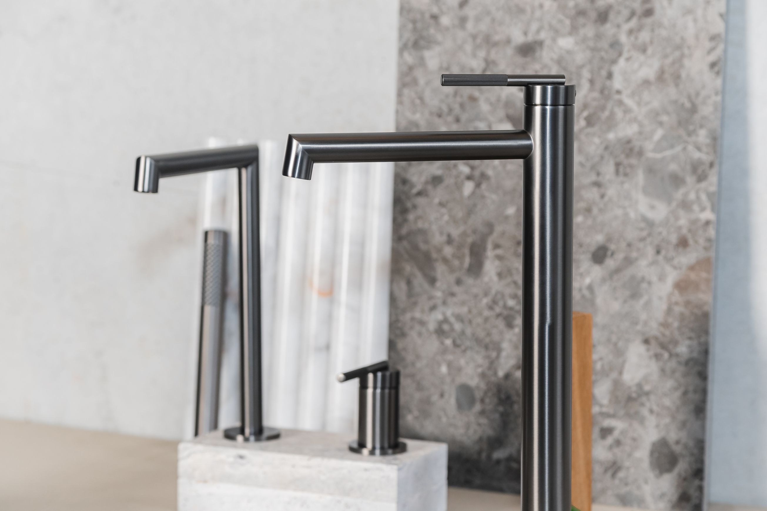 Caddence Tall Basin Mixer Gun Metal Grey