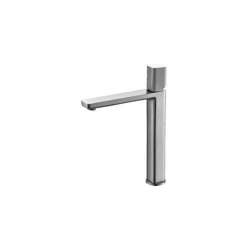 Cube Tall Basin Mixer Brushed Nickel