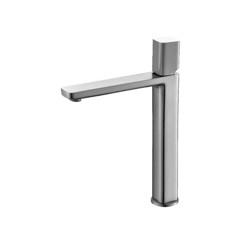 Cube Tall Basin Mixer Brushed Nickel