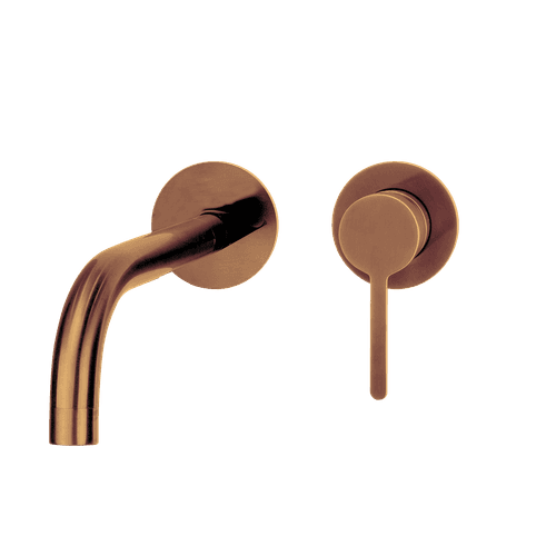 Loft Wall Basin Mixer Brushed Copper