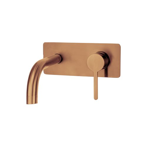 Loft Wall Basin Mixer with Short Spout Brushed Copper