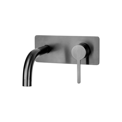 Loft Wall Basin Mixer with Short Spout Gun Metal