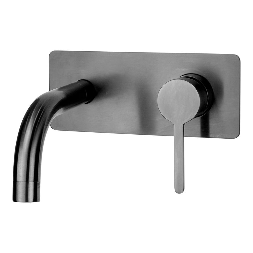 Loft Wall Basin Mixer with Short Spout Gun Metal