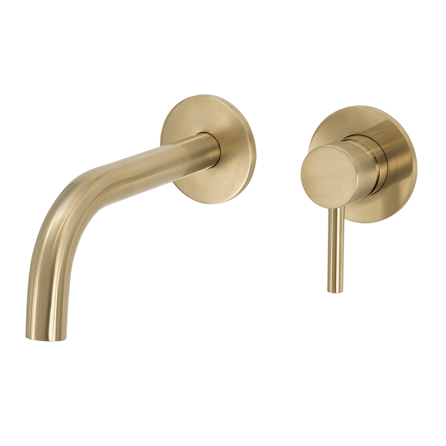 Scarab Wall Basin Mixer Brushed Gold