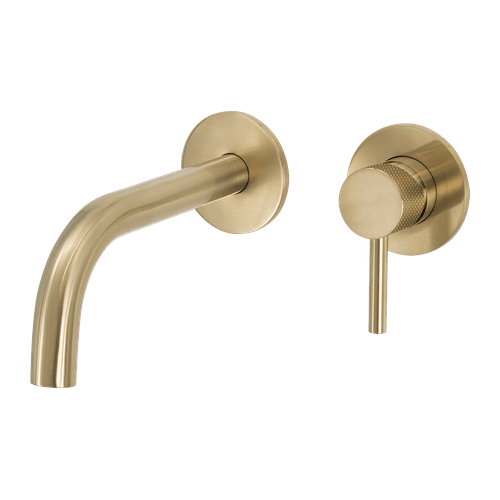 Scarab Wall Basin Mixer with Short Spout Brushed Gold