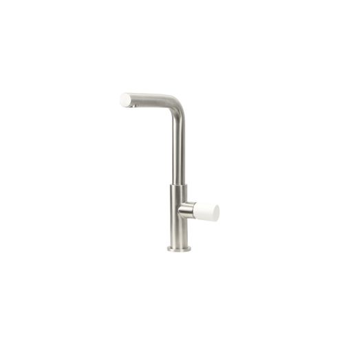 Urban Minimalist Mixer Brushed Stainless White Handle