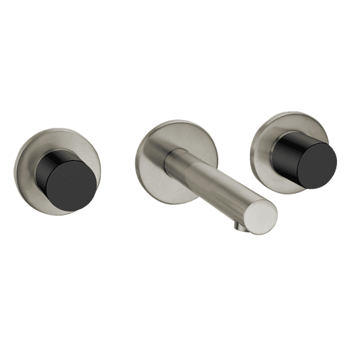 Urban Wall Mounted Basin Mixer Brushed Stainless