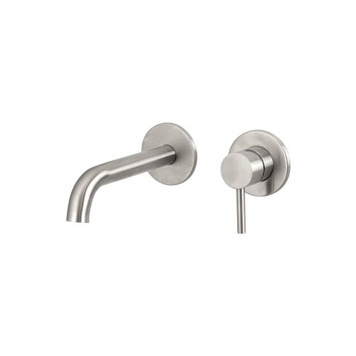 Urban Wall Mounted Basin Mixer Brushed Stainless