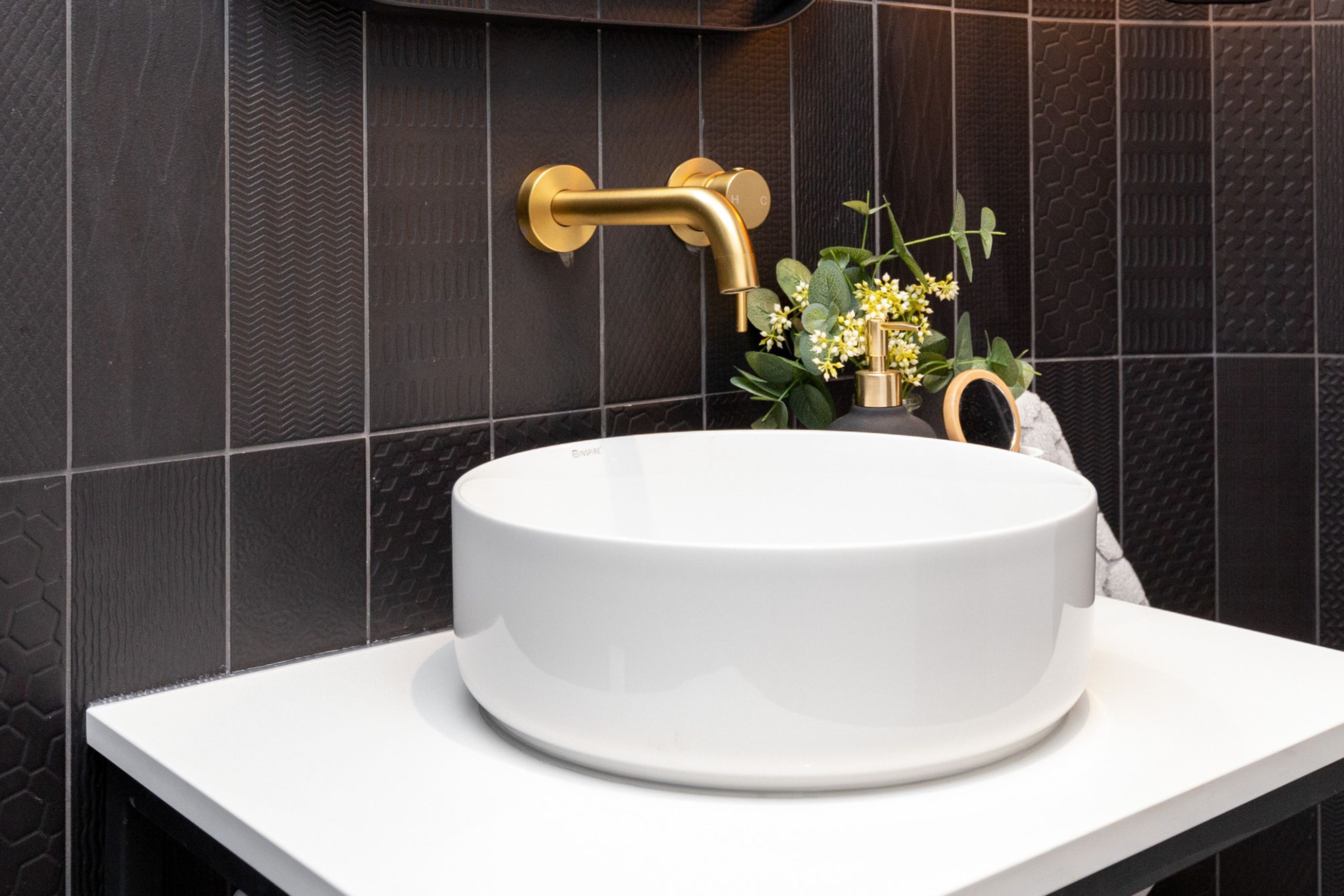 Lucid Pin Wall Spout Brushed Brass