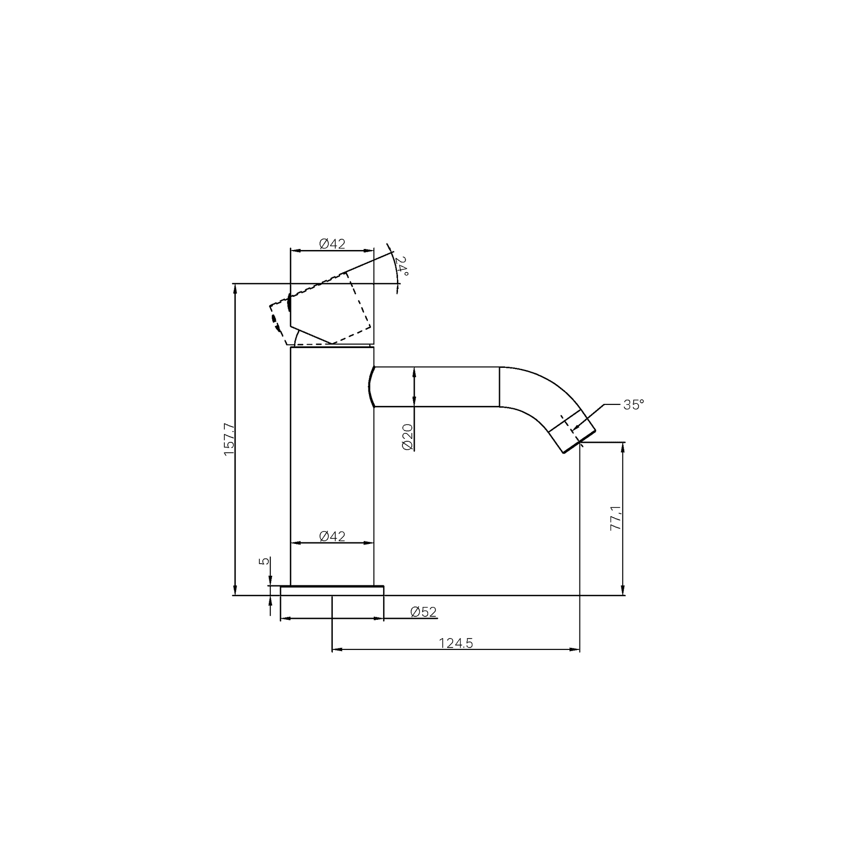 Zen SS316L Basin Mixer Handless | Graphite