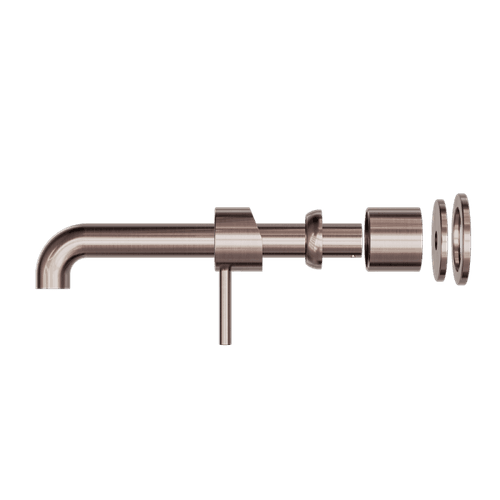 Zen SS316L Wall Basin/Bath Mixer Separate Back Plate 185mm Spout Trim Kits | Brushed Bronze