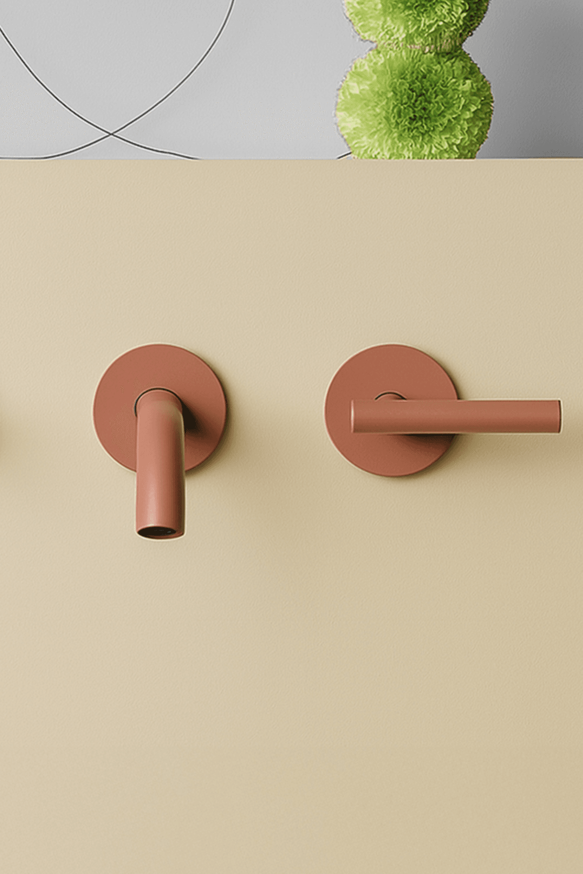 Pan S 3 Tap Hole Wall Mounted Basin Mixer 220mm