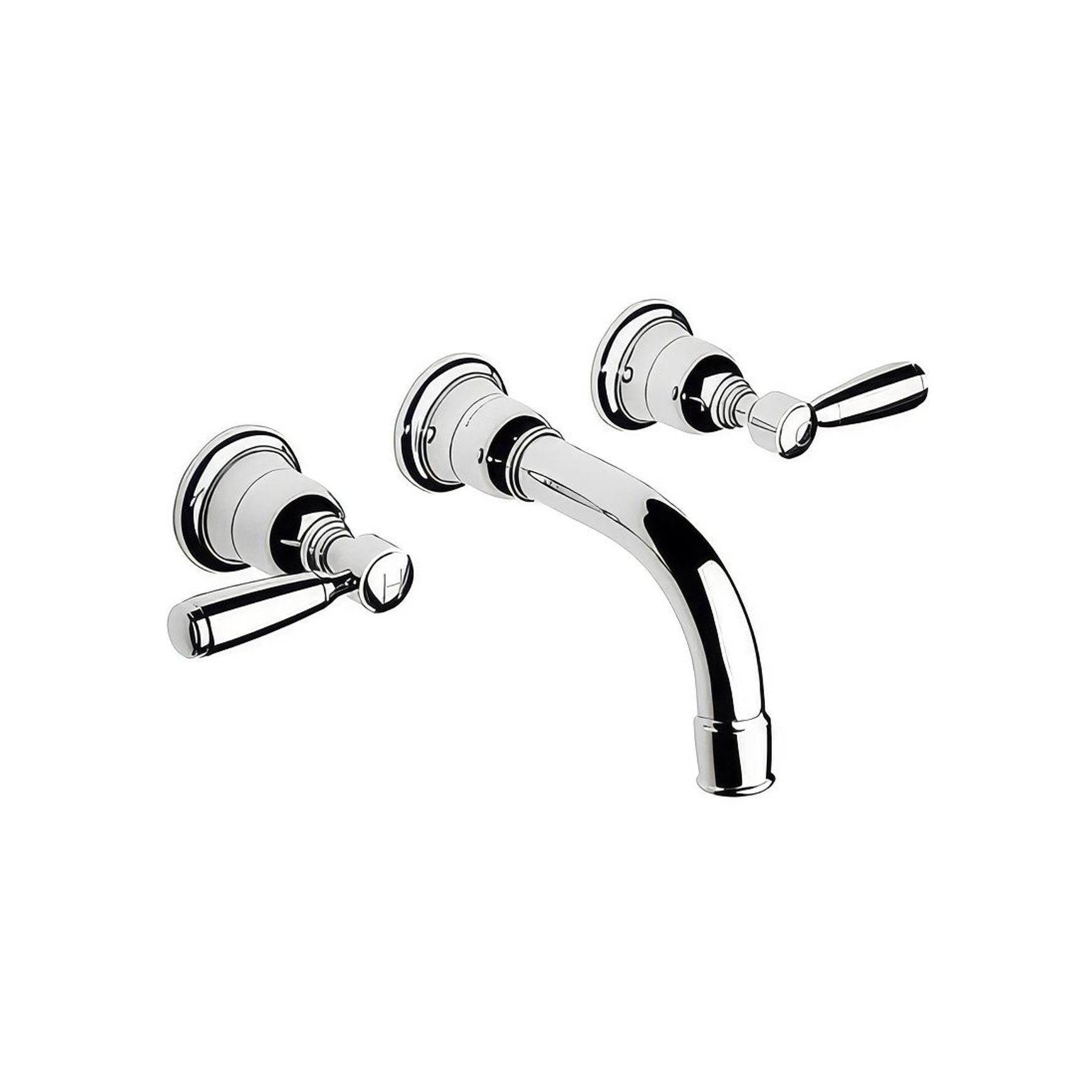 Fairfield - Wall mounted basin tap with metal levers
