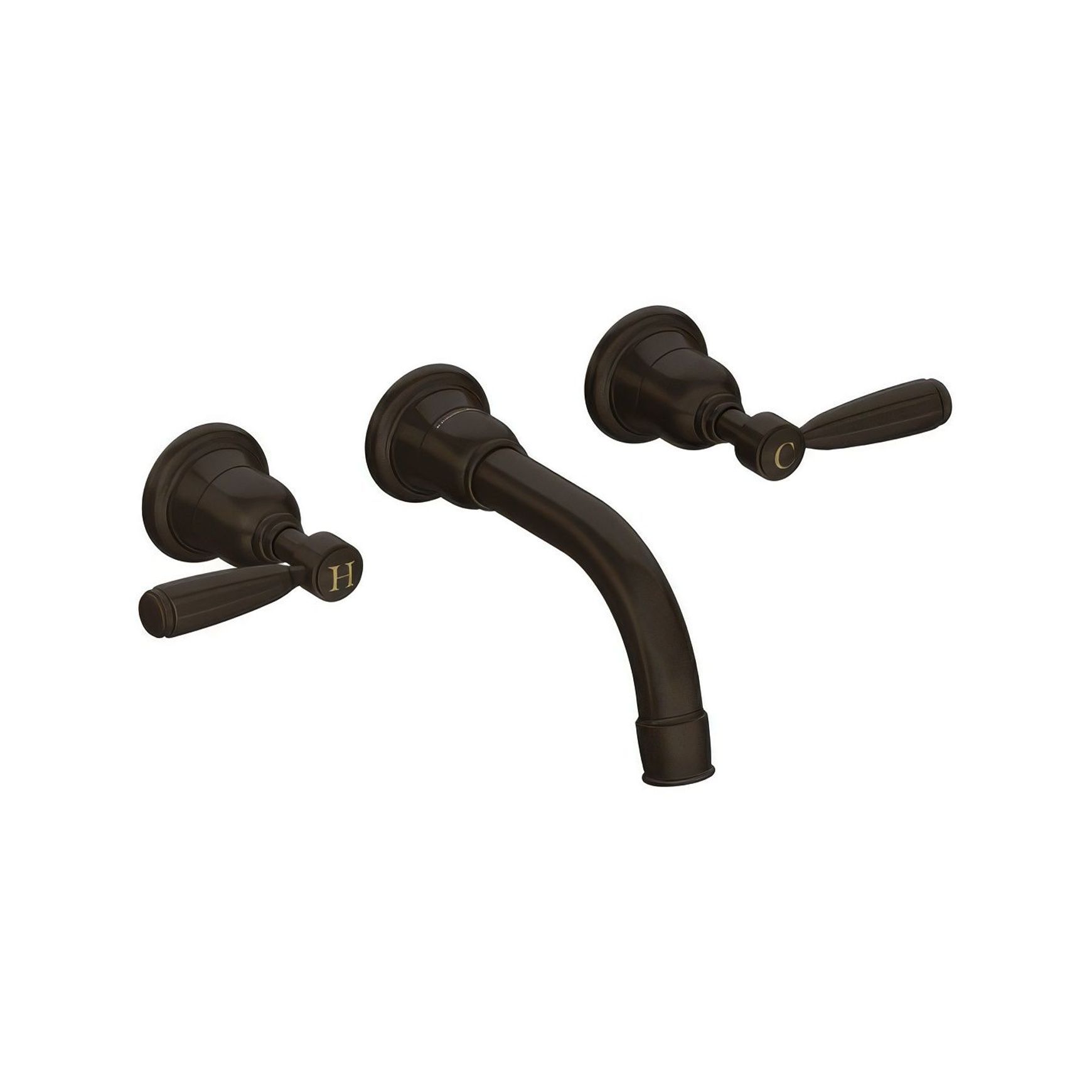 Fairfield - Wall mounted basin tap with metal levers