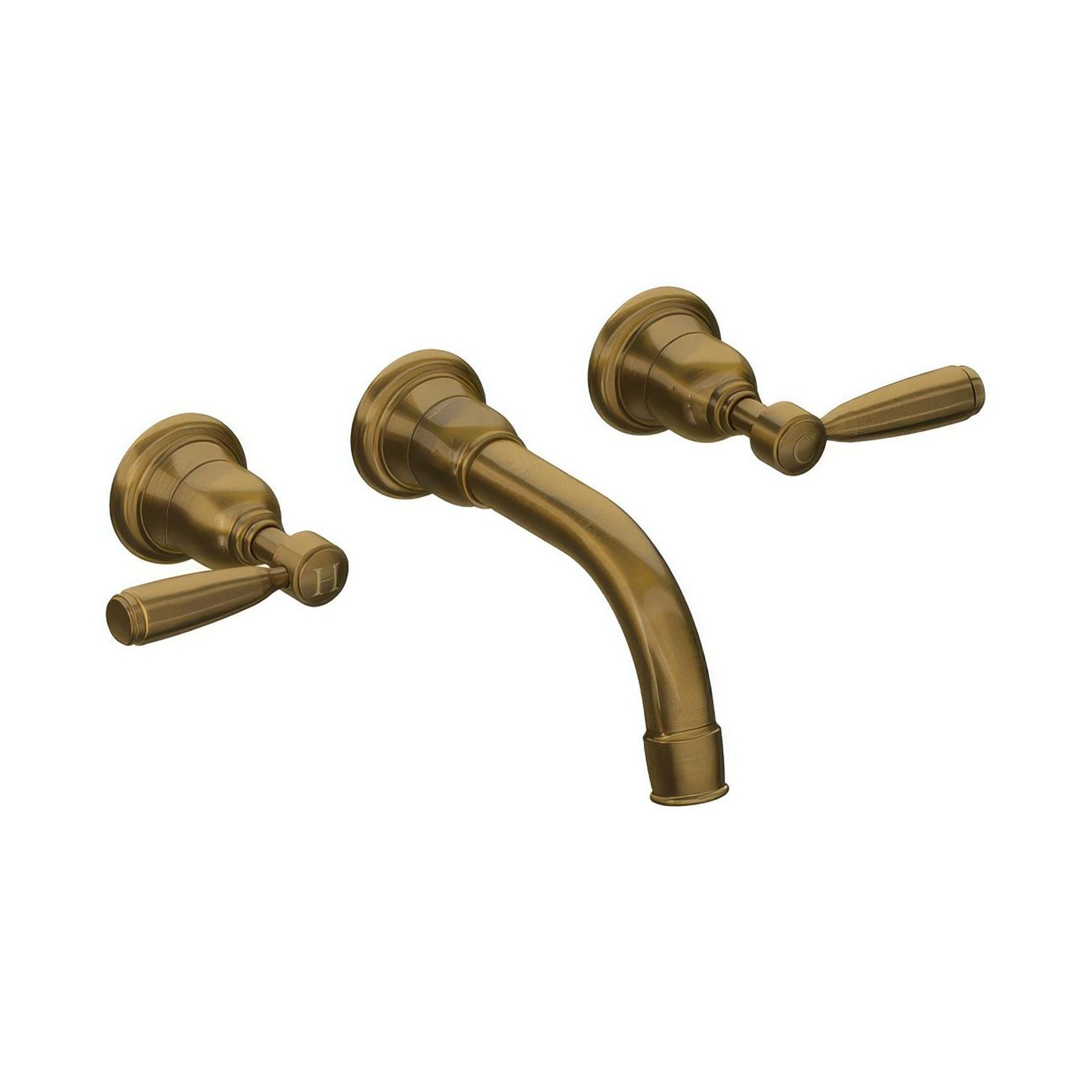 Fairfield - Wall mounted basin tap with metal levers