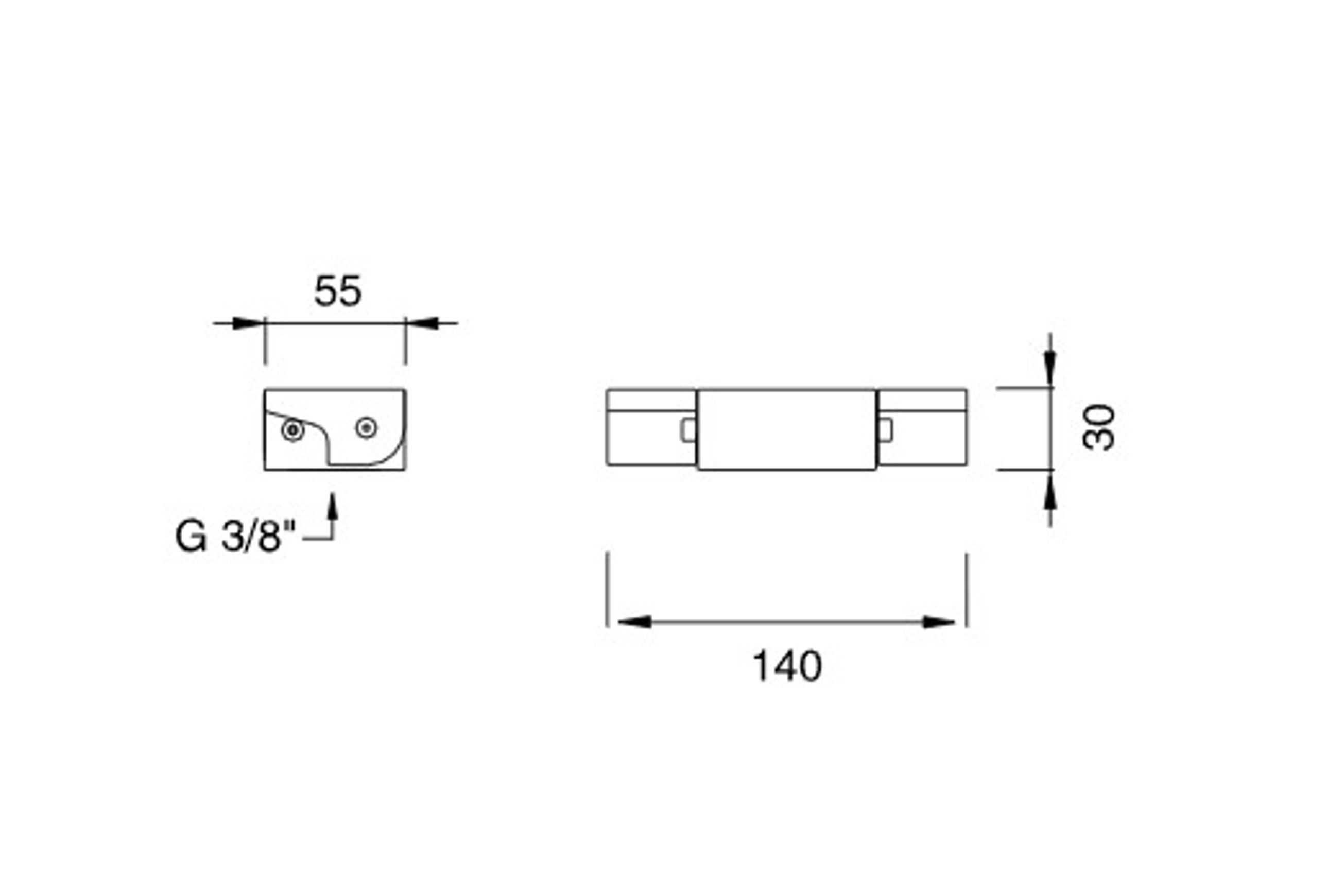 NEUTRA Deck Mounted Dual Handle Mixer by CEA dimensions