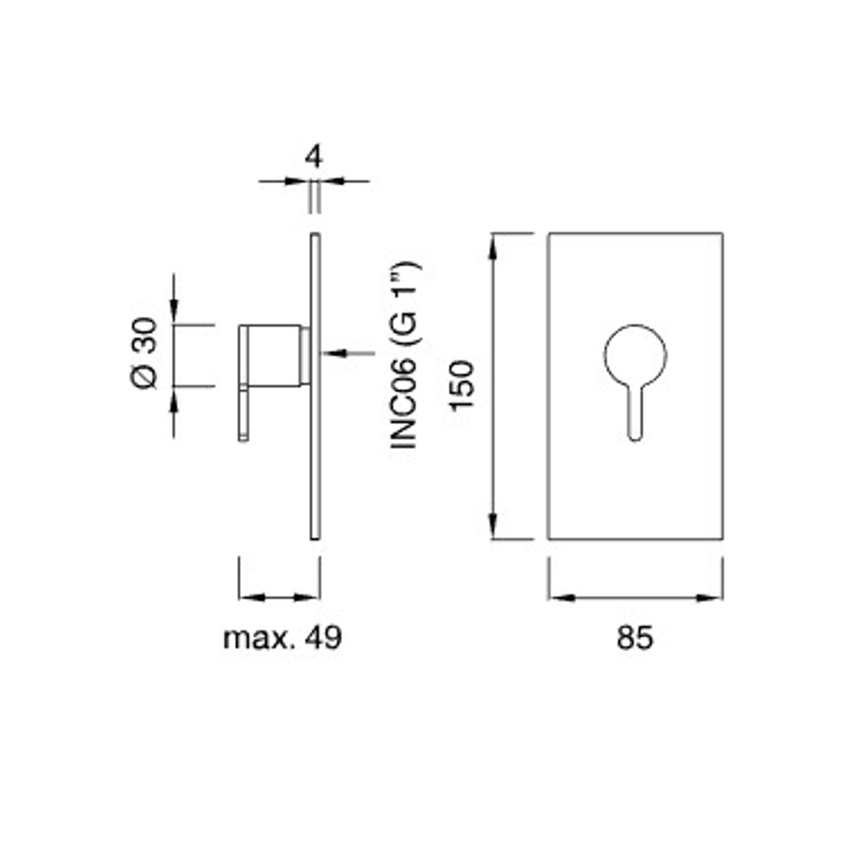 INNOVO Shut Off Valve With Flush Valve by CEA dimensions