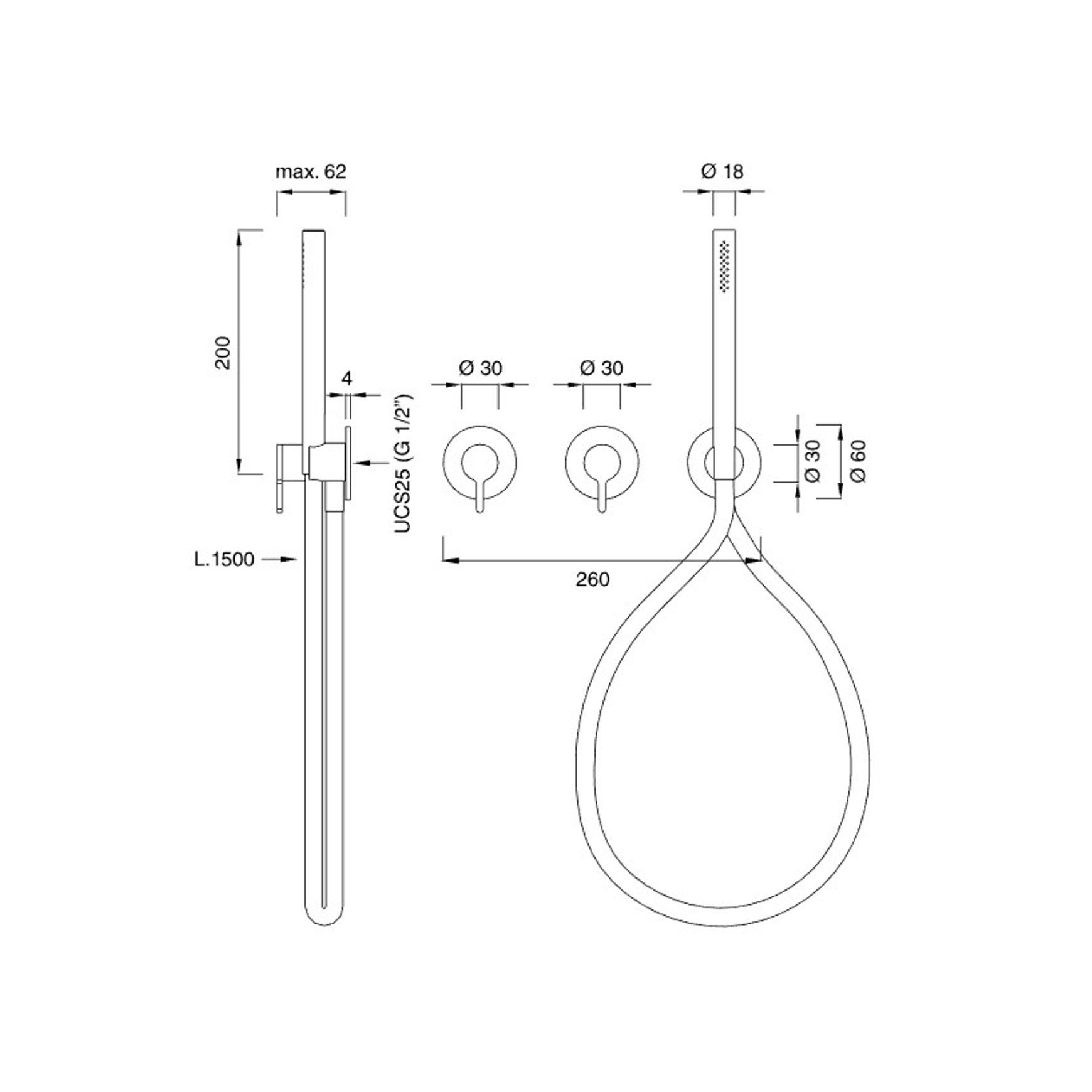 INNOVO Wall Mounted Mixer Set by CEA